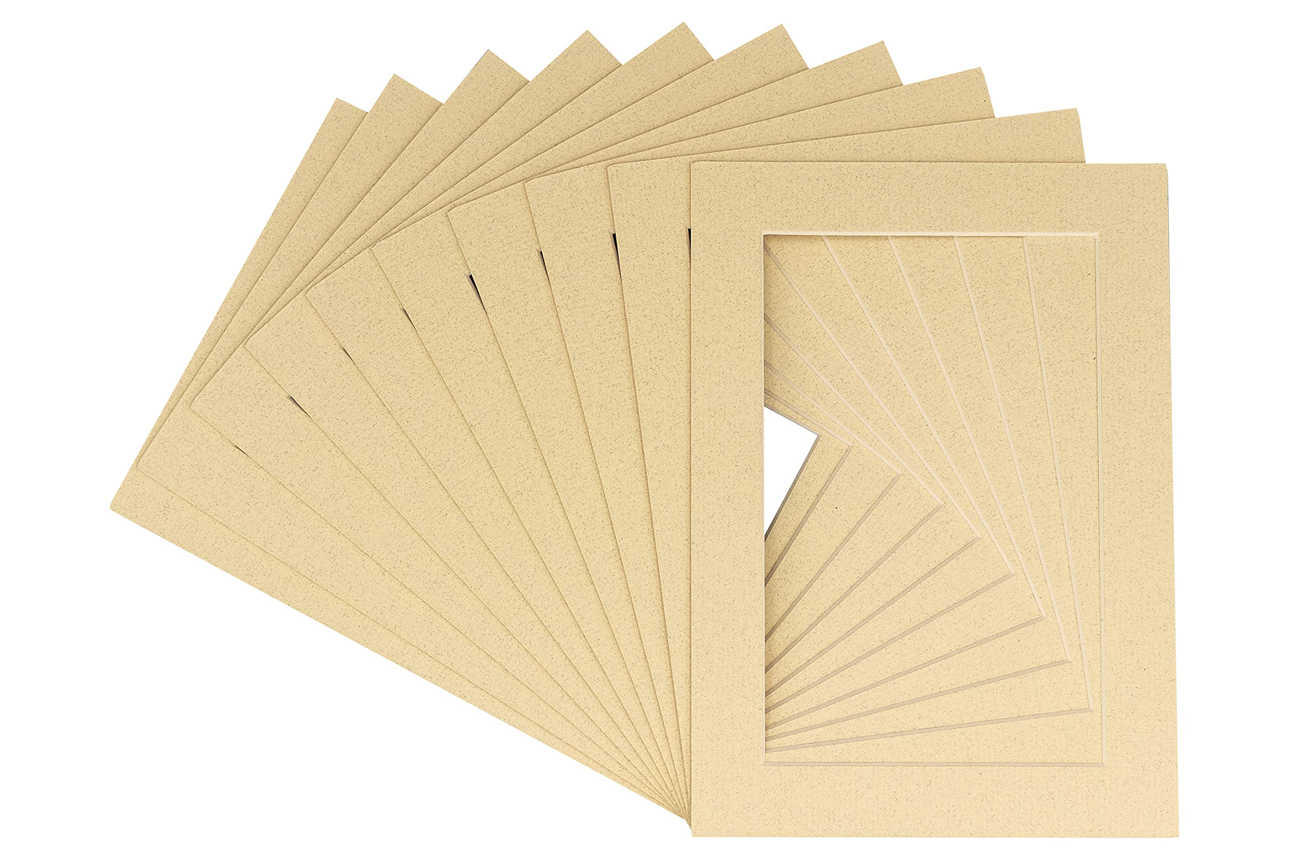 13x19 Inch Acid-Free Tan Picture Matboard - Precut Bevel Cut Mat for 11x14 Photos & Art - Fits 13x19 Inch Frames - Perfect for Home Decor, Gallery Displays & Framing Projects