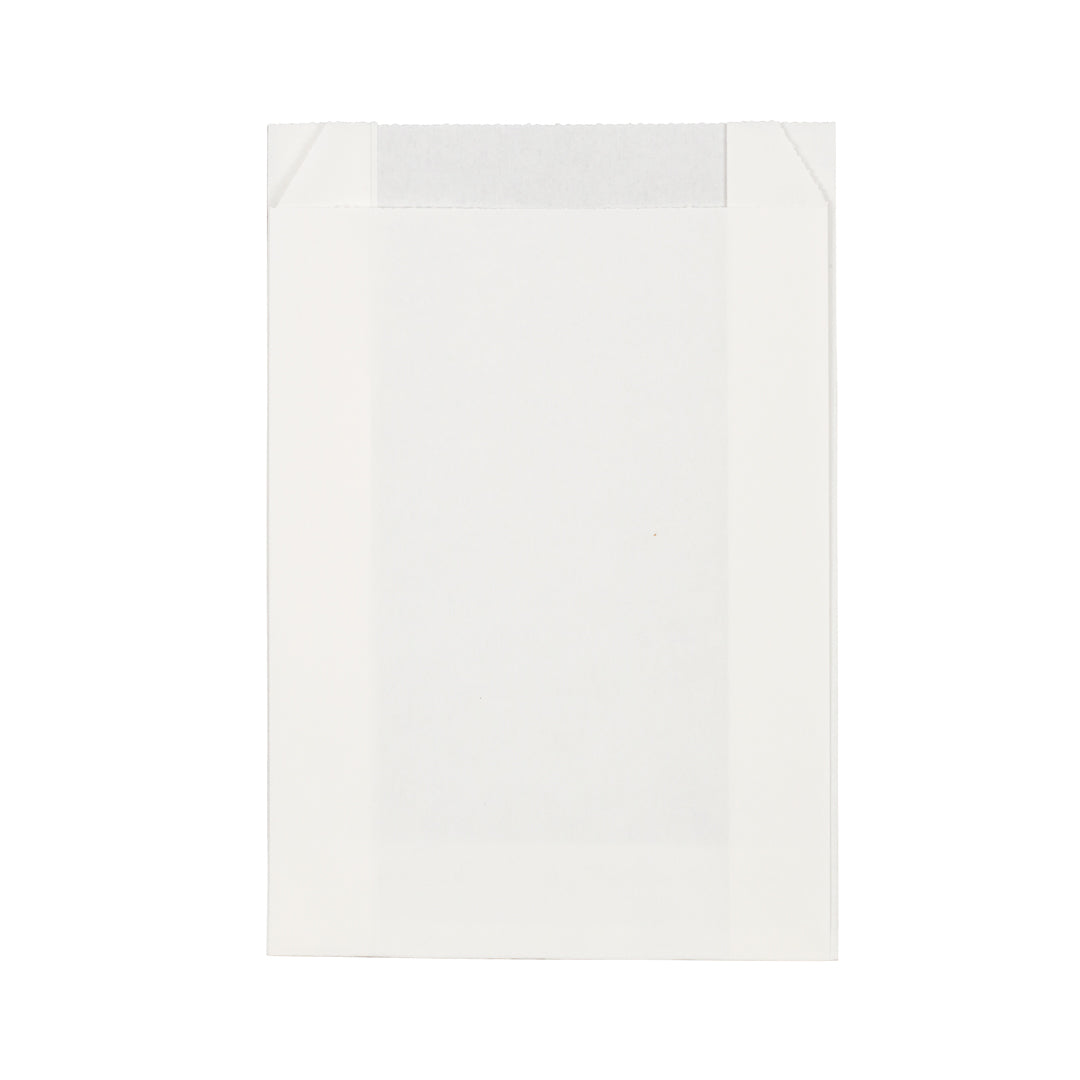 White Paper French Fry & Snack Bags 4.25x1.5x6.25 Inches - 100 Count Bulk Pack for Restaurants, Food Trucks & Party Catering