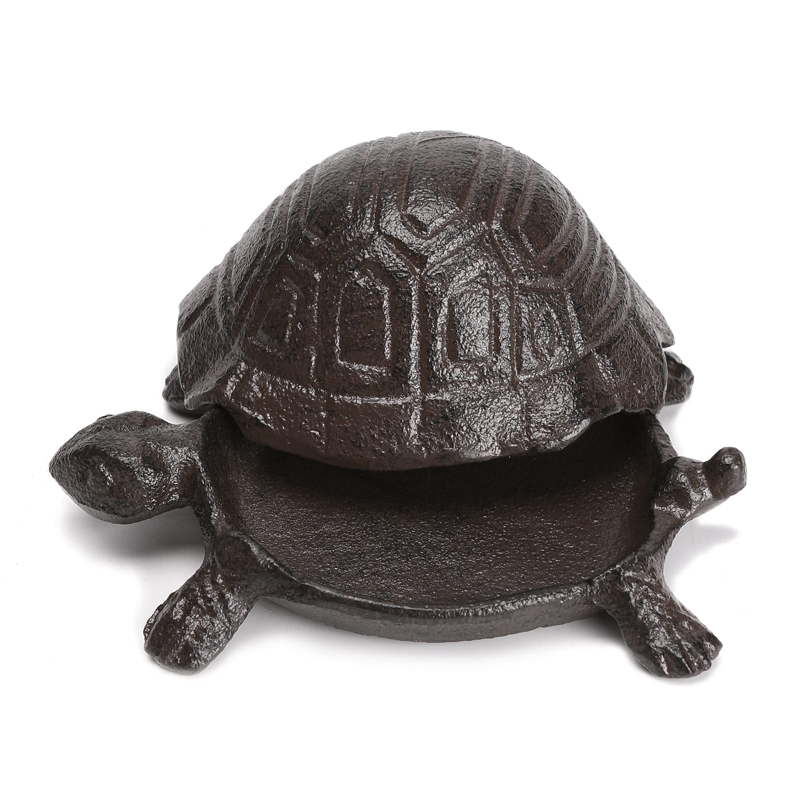 BRASSTAR Cast Iron Turtle Key Holder Box - 4.4 Inch Outdoor Garden Decor, Indoor Jewelry Organizer for Keys, Earrings, Rings & Small Accessories | Perfect for Home, Office & Gift Giving