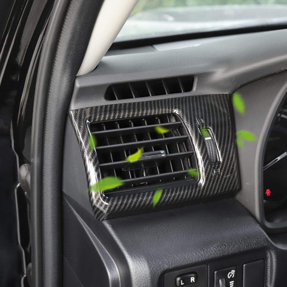 Voodonala Carbon Fiber Black Center Console AC Vent Trim for Toyota 4Runner 2010-2023 - 2Pcs Set | Perfect for SUV Interior Upgrade & Summer Cooling Comfort