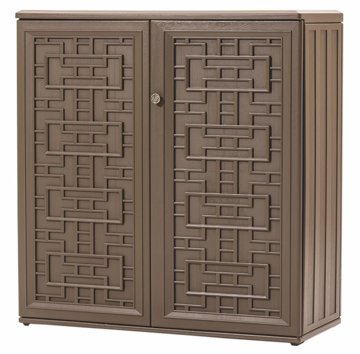 Outdoor Storage Cabinet 60 Gallon - Waterproof Resin Deck Box for Patio Furniture Cushions, Garden Tools, Pool Accessories & Kids Toys - Dark Brown with Shelf - Perfect for Backyard, Poolside & Garage Organization