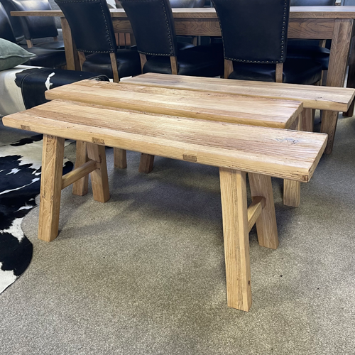 Pavia Elm Bench 110cm - Solid Wood Entryway Bench with Storage, Modern Rustic Hallway Seating for Home & Office - Perfect for Entryways, Living Rooms, and Bedrooms