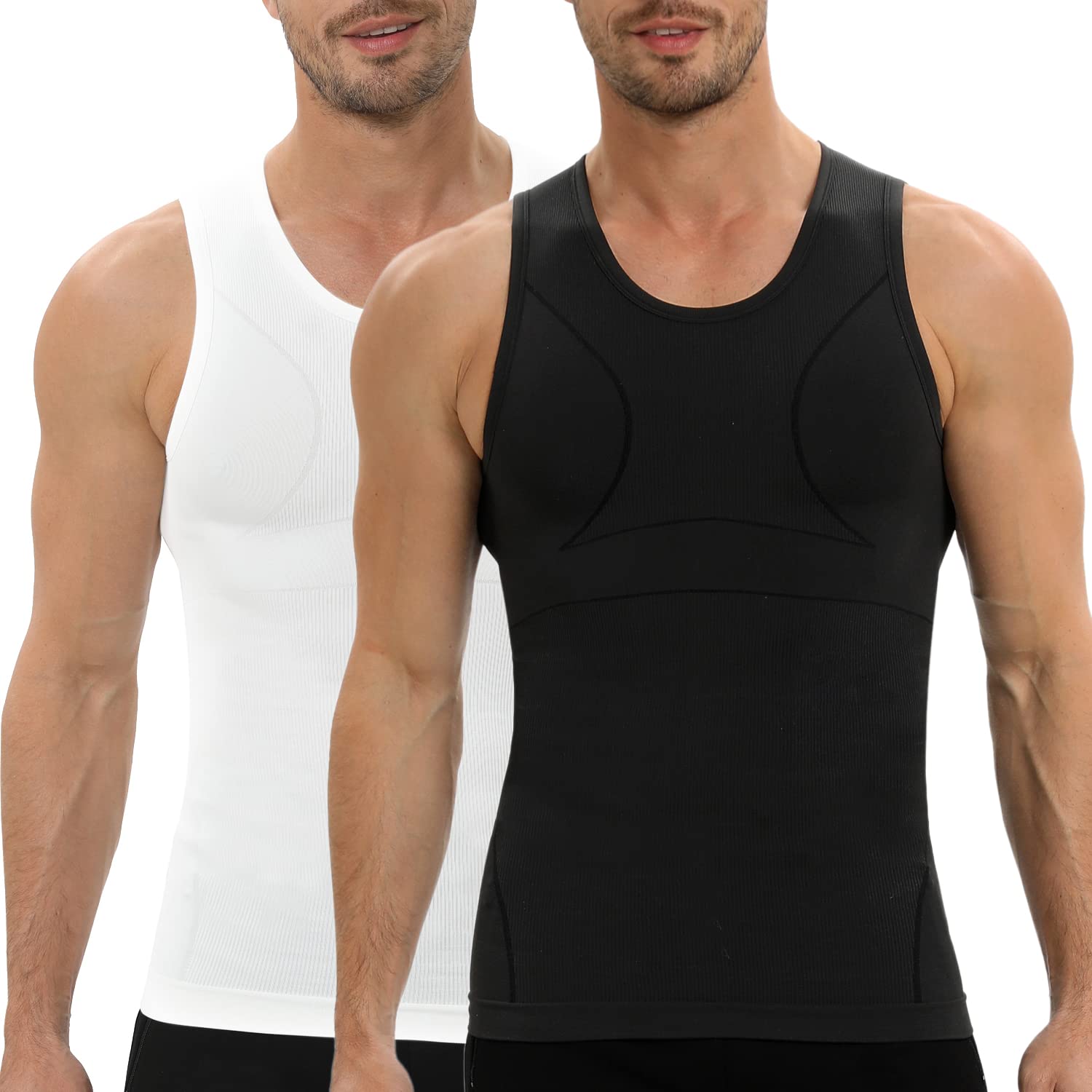 Men's Gynecomastia Compression Shirt - Slimming Tank Top Undershirt & Body Shaper Vest for Post-Surgery, Workout & Everyday Comfort