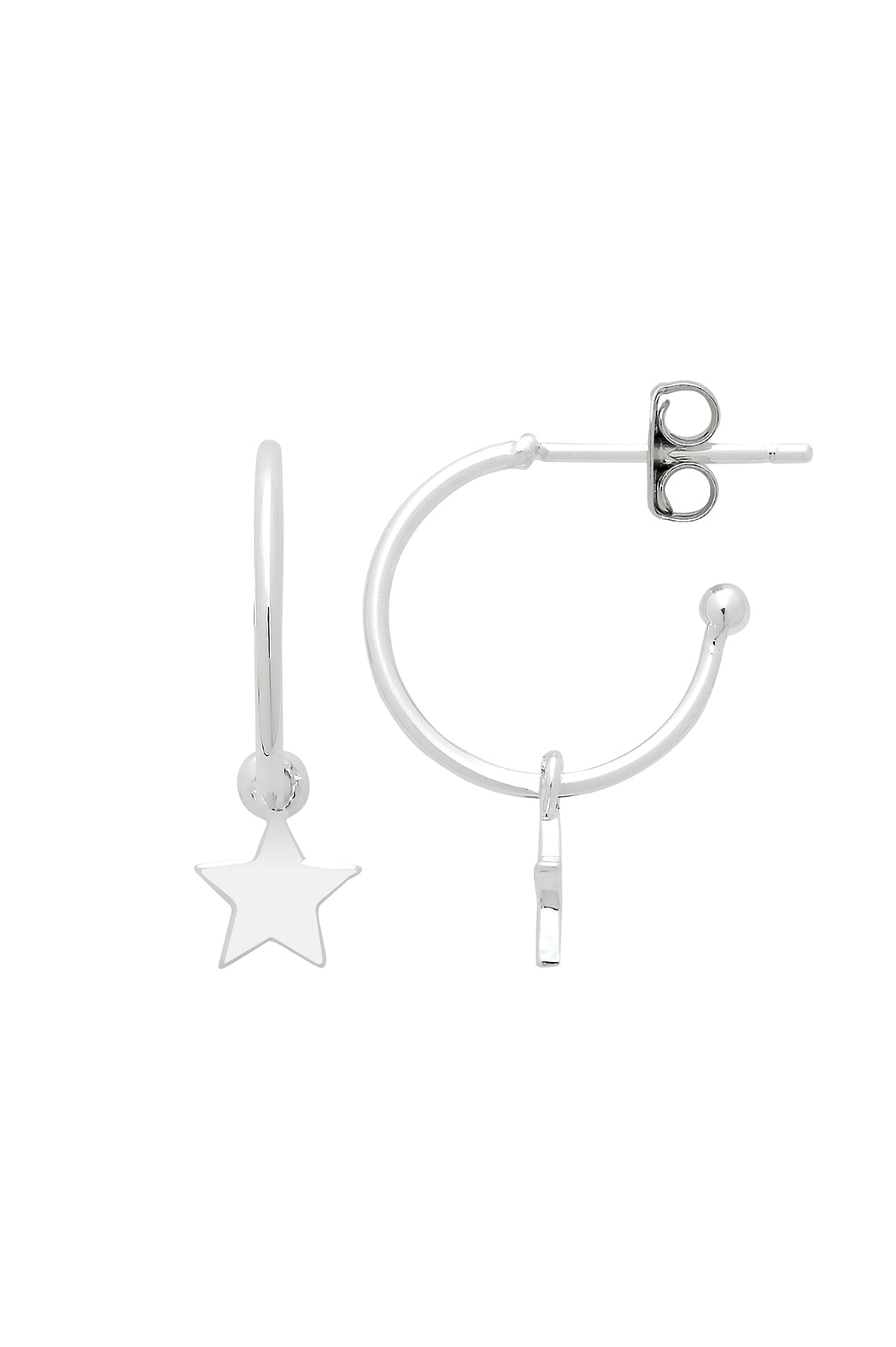 Star Drop Hoop Earrings for Women - 925 Sterling Silver Dangle Earrings with Cubic Zirconia - Perfect for Parties, Weddings & Everyday Wear