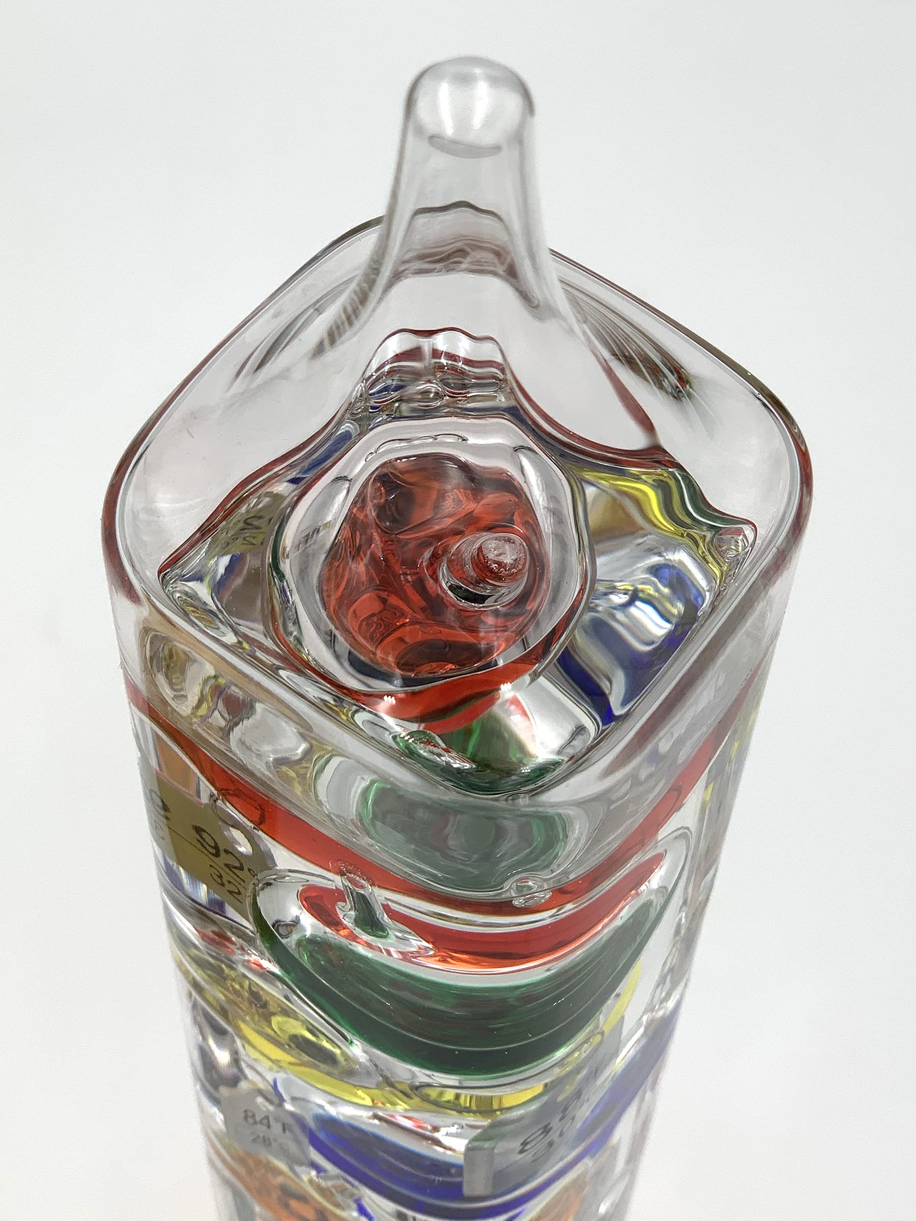 Glass Tube Galileo Thermometer with Wooden Base - 20