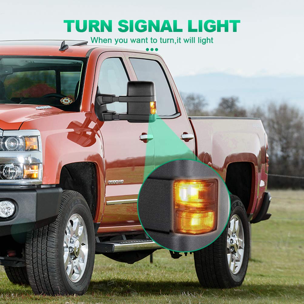 AUTOMUTO Manual Control Towing Mirrors for Ford F250 F350 F450 F550 Super Duty (1999-2015) - Driver & Passenger Side Tow Mirrors for Enhanced Safety While Hauling Trailers or Large Loads