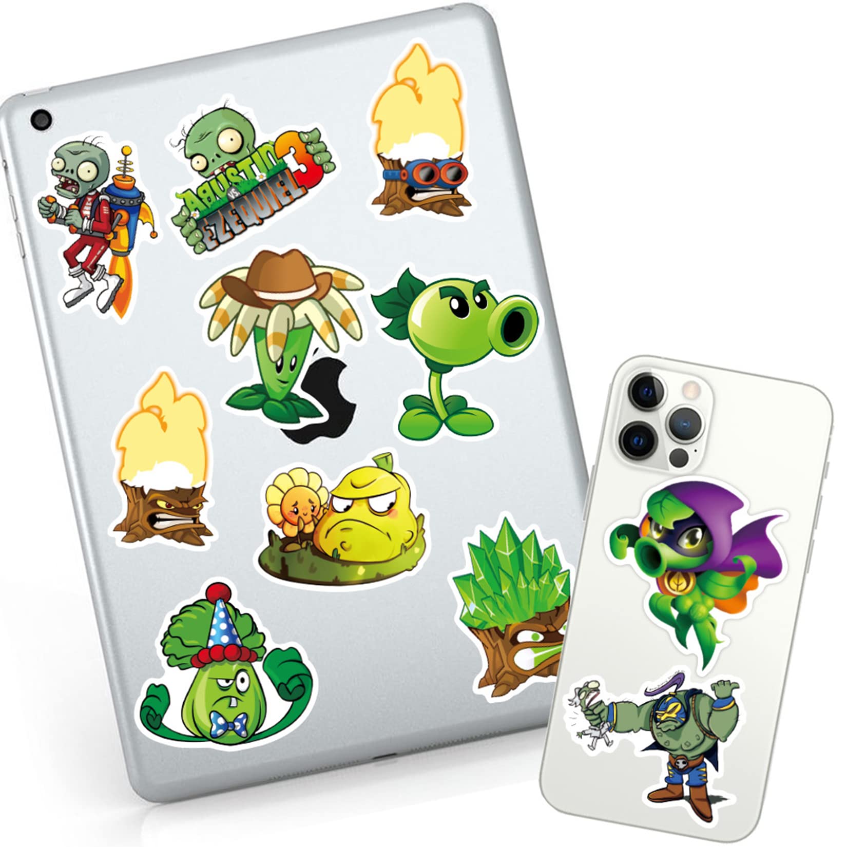 100Pcs Plants vs. Zombies Vinyl Stickers - Waterproof Decals for Laptops, Water Bottles, Skateboards, Phones - Fun Gifts for Kids, Teens & Girls - Durable for Travel & Outdoor Use - Perfect for School, Gaming & DIY Decor