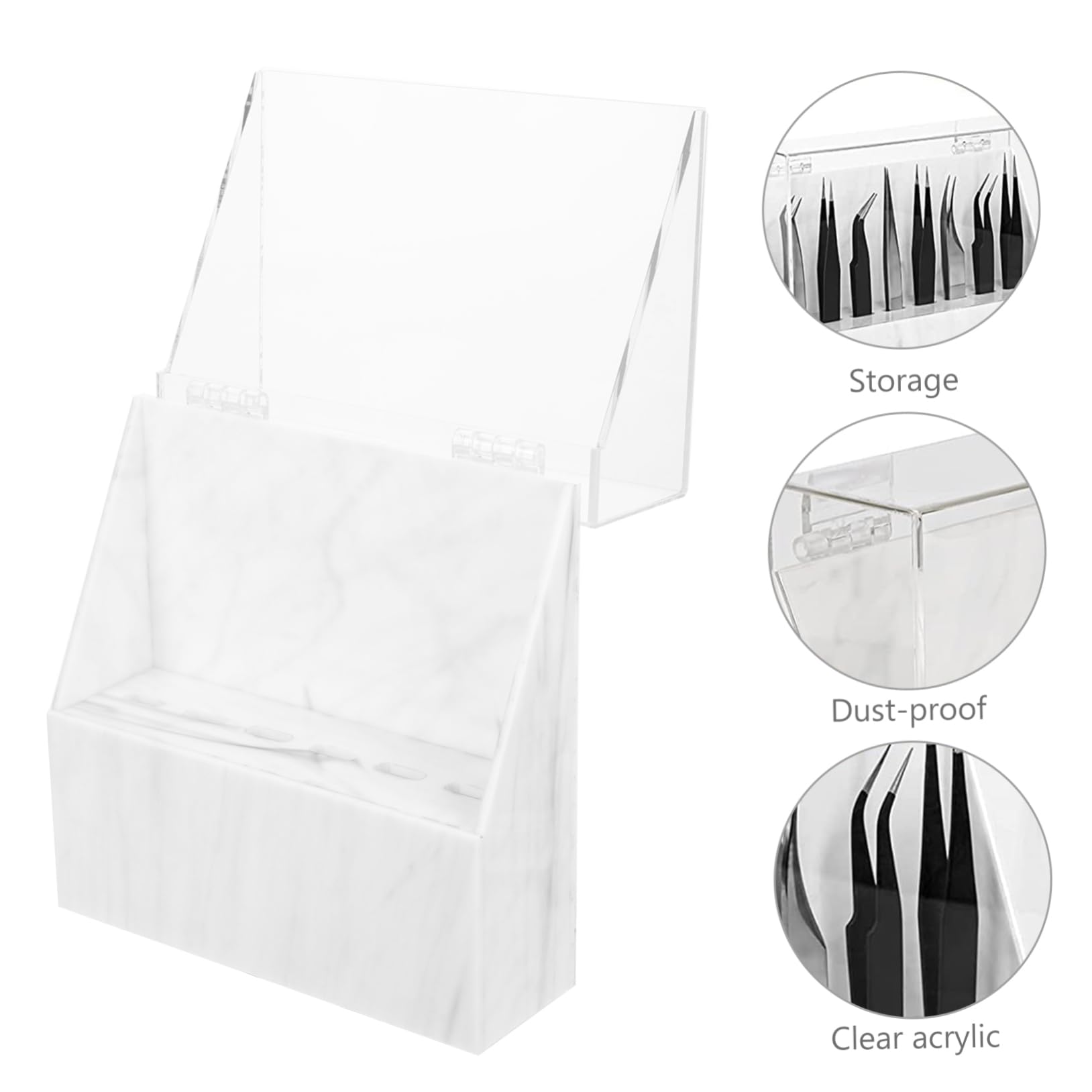 NOLITOY 6 Hole Acrylic Eyelash Tweezers Rack - Professional Beauty Tweezers Holder for Salon & Home Use - Stylish Lash Tech Essentials Stand - Perfect for Eyelash Extension, Makeup & Beauty Organization