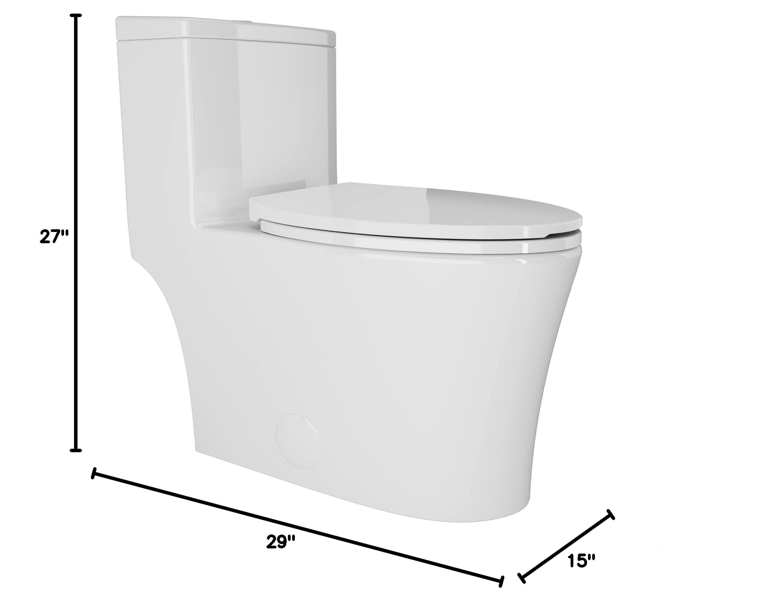 Dual Flush Elongated One Piece Toilet - Comfort Height ADA Compliant White Ceramic Bathroom Toilet for Home & Commercial Use | Perfect for Modern Bathrooms & Water Conservation
