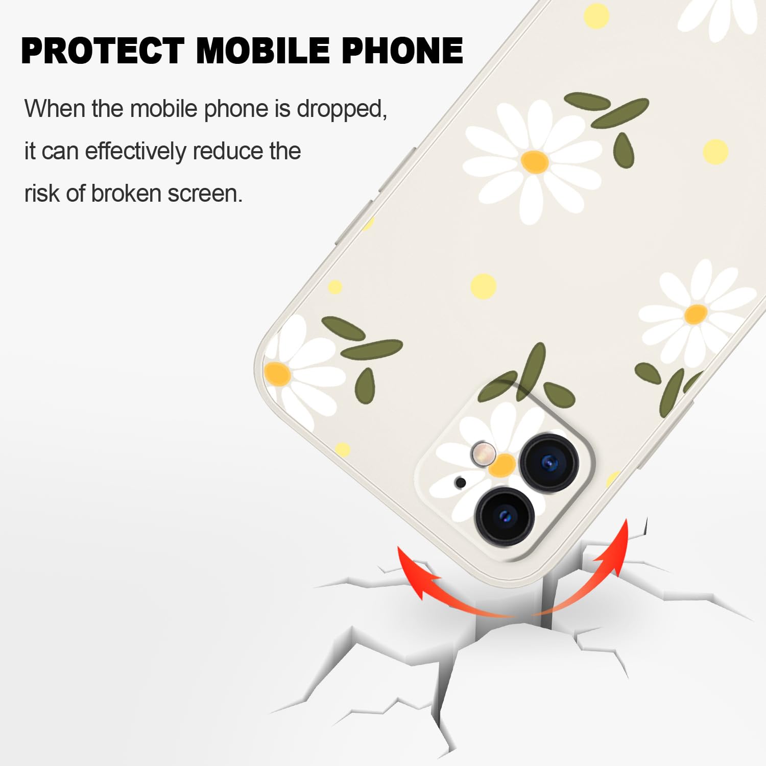 Shockproof iPhone 11 Case with Creative Chrysanthemum Design - Slim Soft Protective Phone Cover for iPhone 11 (Daisy White) | Perfect for Everyday Use, Travel & Outdoor Activities