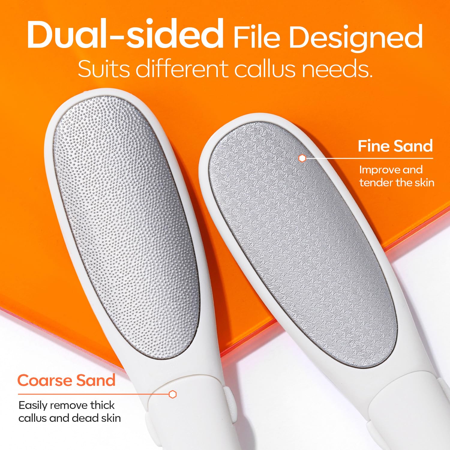 Modelones Mini Foot File Callus Remover - 2-in-1 Pedicure Tool with Double-Sided Foot Rasp & Dead Skin Fork - Safe & Lightweight Foot Sander for Smooth Feet - Perfect for Daily Hand & Foot Care at Home, Salon or Travel