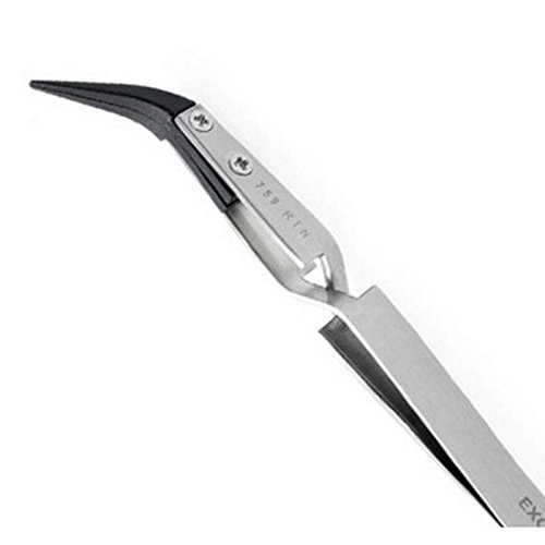 Reverse Action Tweezers with Soft Tips - 5 Inch Precision Tweezers for Eyelashes, Eyebrows & Crafts - 3 Star Rated Beauty & DIY Tool for Professionals & Home Use