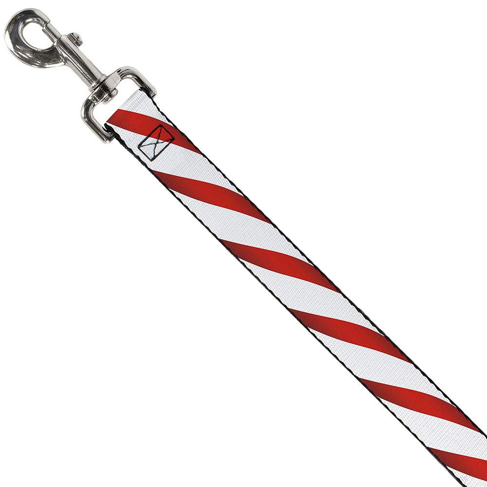 Buckle-Down Candy Cane Pet Leash - 6 Feet Long, 1 Inch Wide - Reflective Dog Leash for Small Medium Large Dogs - Perfect for Walking, Running, and Outdoor Adventures