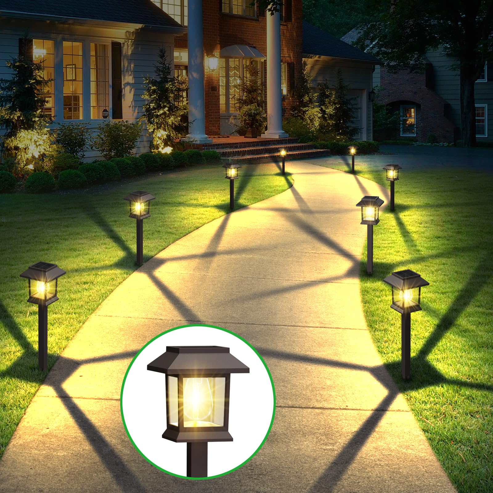 12 Pack Solar Pathway Lights Outdoor - Upgraded LED Waterproof Garden Lights for Driveway, Walkway, Yard & Lawn Decor | Perfect for Landscape Lighting, Patio, Backyard & Outdoor Decorations