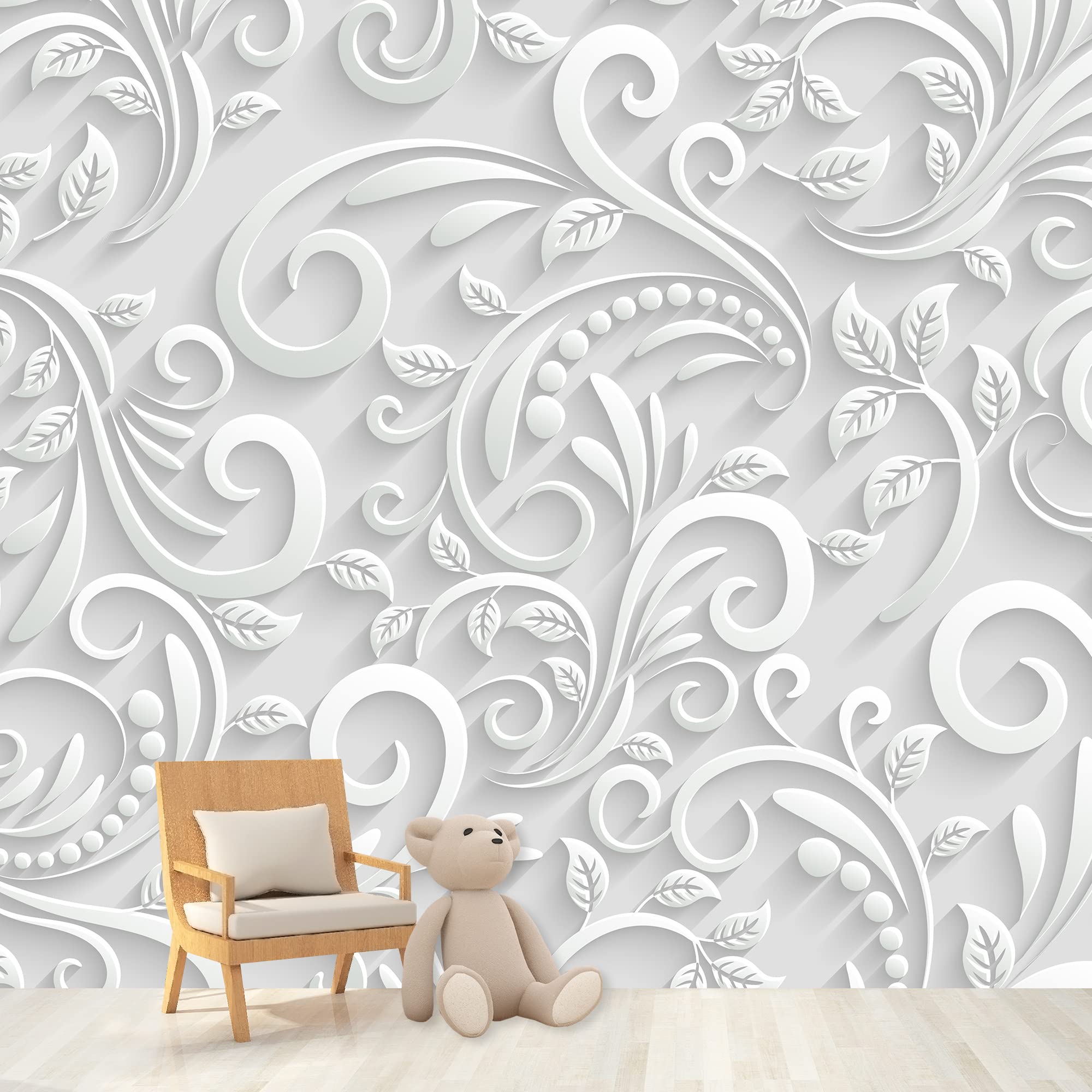 3D Floral Wall Murals for Bedroom - Removable Peel & Stick Wallpaper (66x96 inches) - Beautiful Flower Pattern Decor for Home, Nursery & Living Room