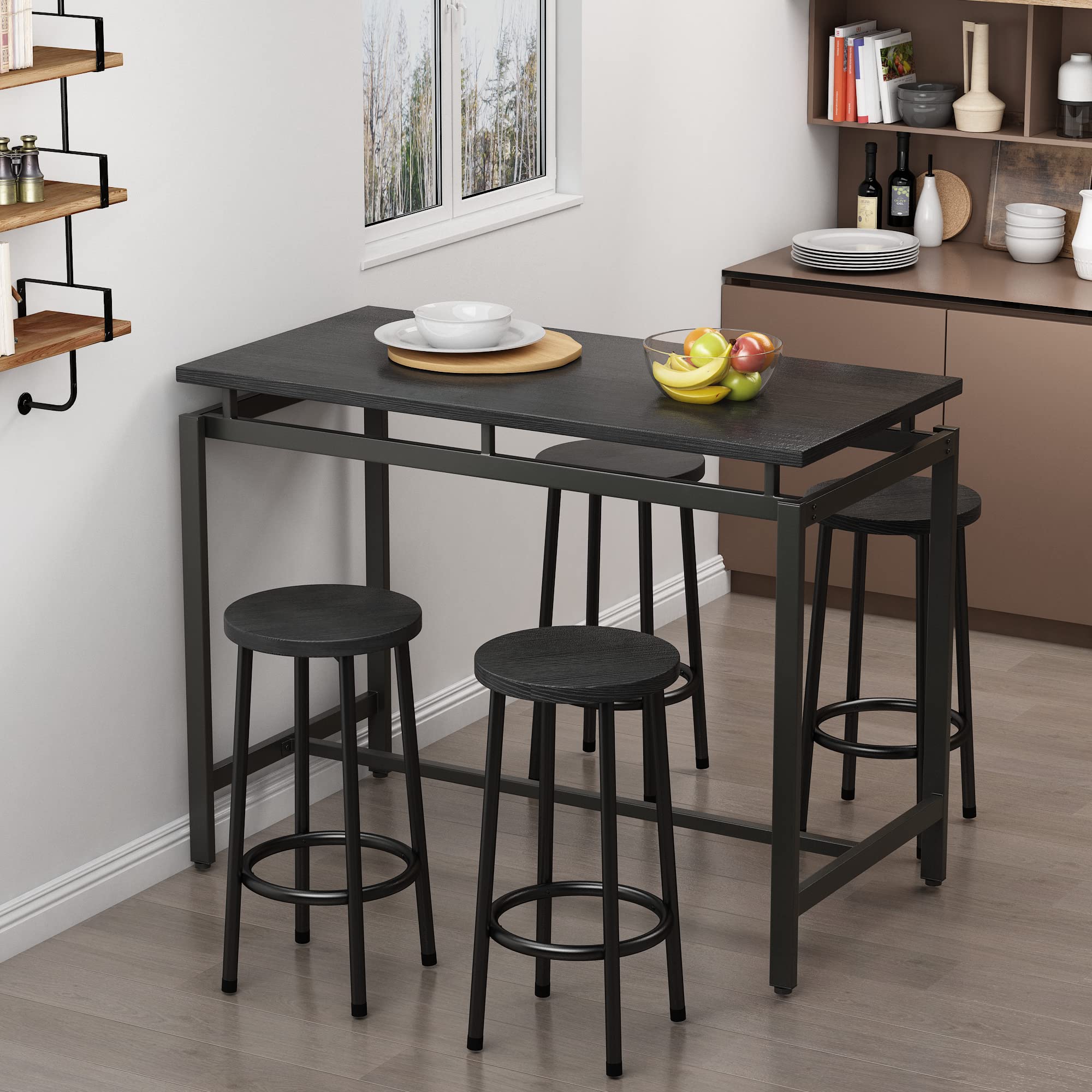 AWQM 5-Piece Bar Table Set with 4 Stools - 47.24