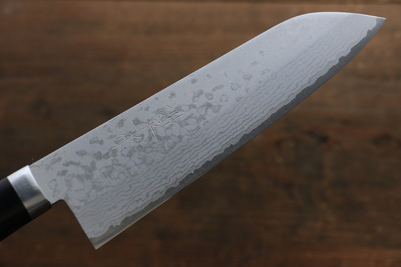 Kunihira Sairyu VG10 Damascus Santoku Knife 170mm with Pakkawood Handle - Premium Japanese Kitchen Knife for Slicing, Dicing & Chopping Vegetables, Meat & Fish