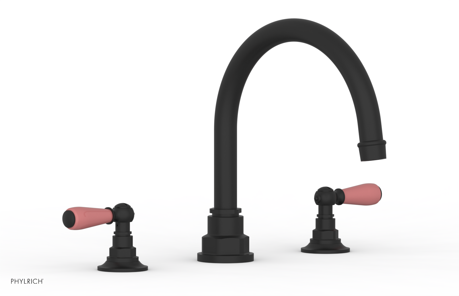Jamestown Deck Tub Set with Lever Handles & Pink Accents - 165