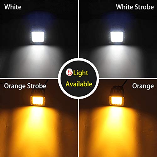 AUXTINGS 22 Inch 324W Strobe LED Light Bar - White/Amber Flash, Triple Row 5500LM Flood Spot Combo - Off Road Lights for Trucks, ATVs, UTVs, Emergency Vehicles & Night Driving