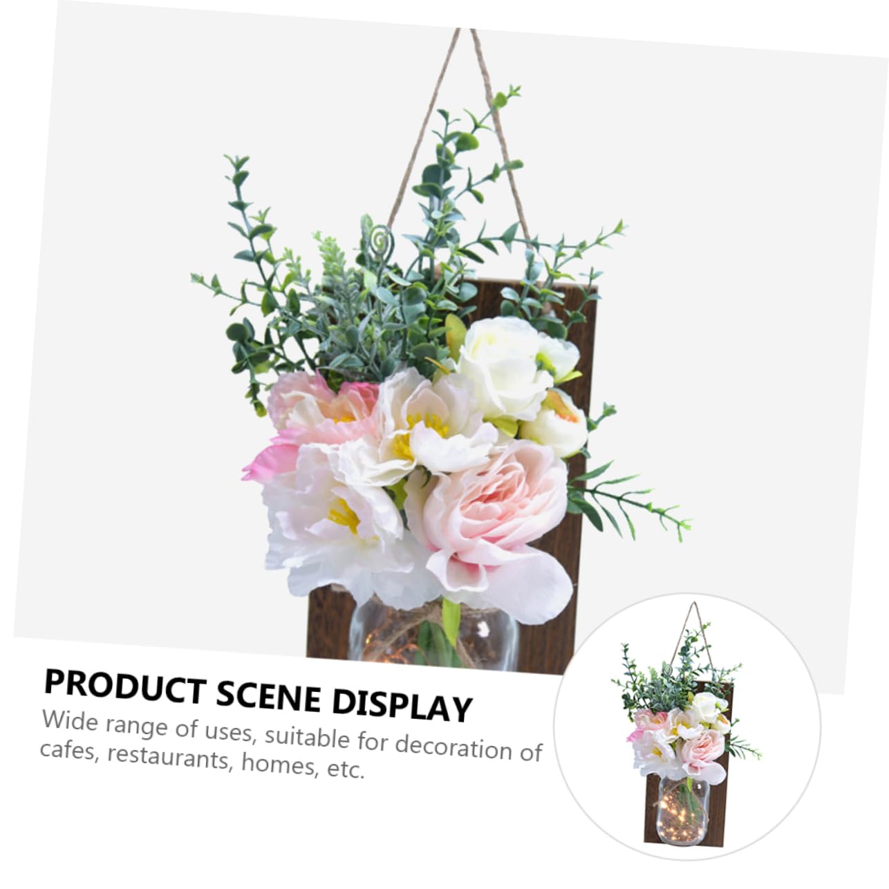 Cabilock Decorative LED Wall Lamp with Artificial Flowers - Goblincore Aesthetic Room Decor for Bedroom, Living Room, or Office Lighting