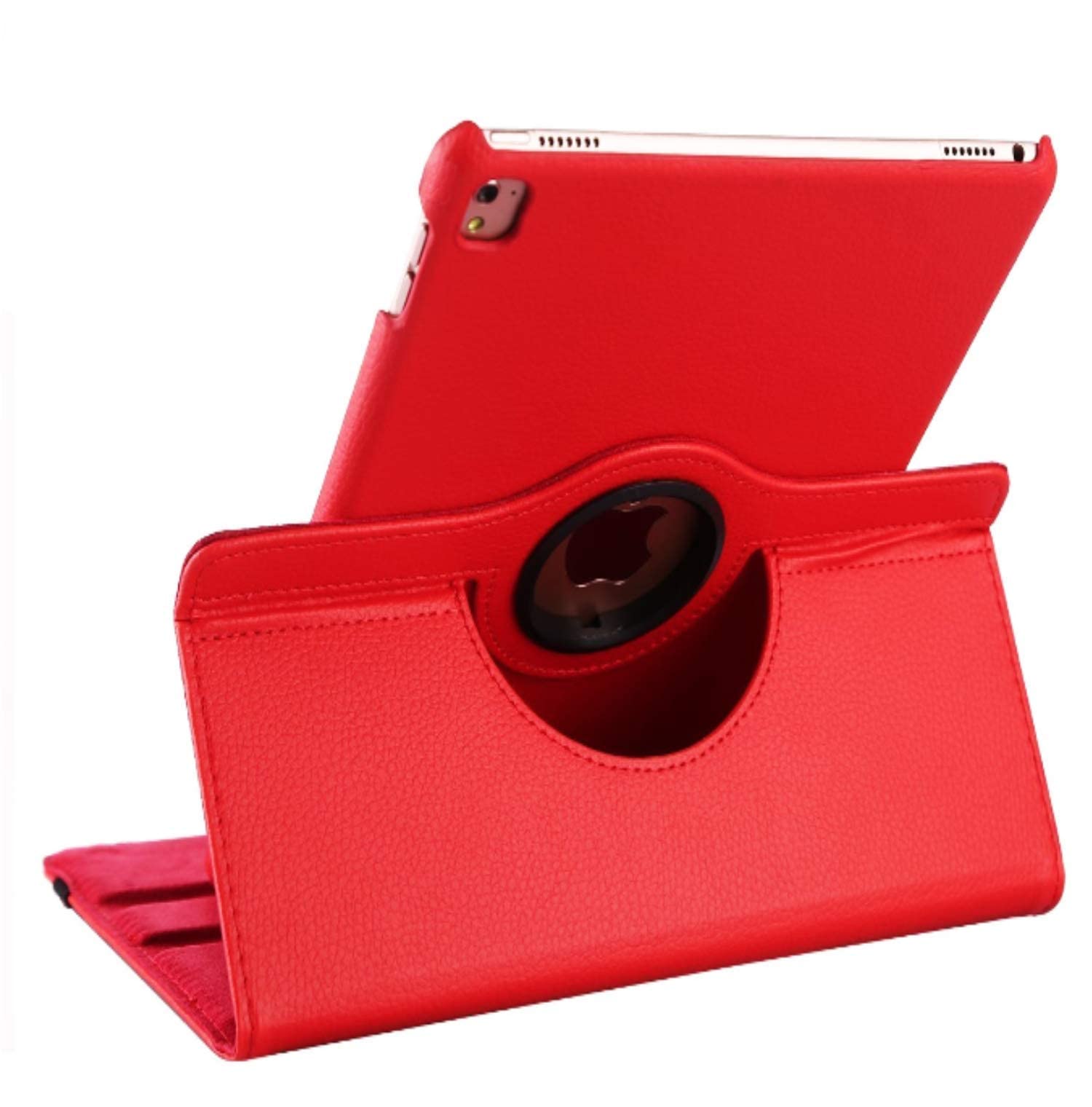 Premium 360° Rotating Stand Case for iPad Air 1st/2nd Gen & iPad 5th/6th Gen (A1474 A1475 A1476) - Auto Wake/Sleep Function - 9.7 Inch Protective Cover (Red) - Perfect for Work, Study & Entertainment
