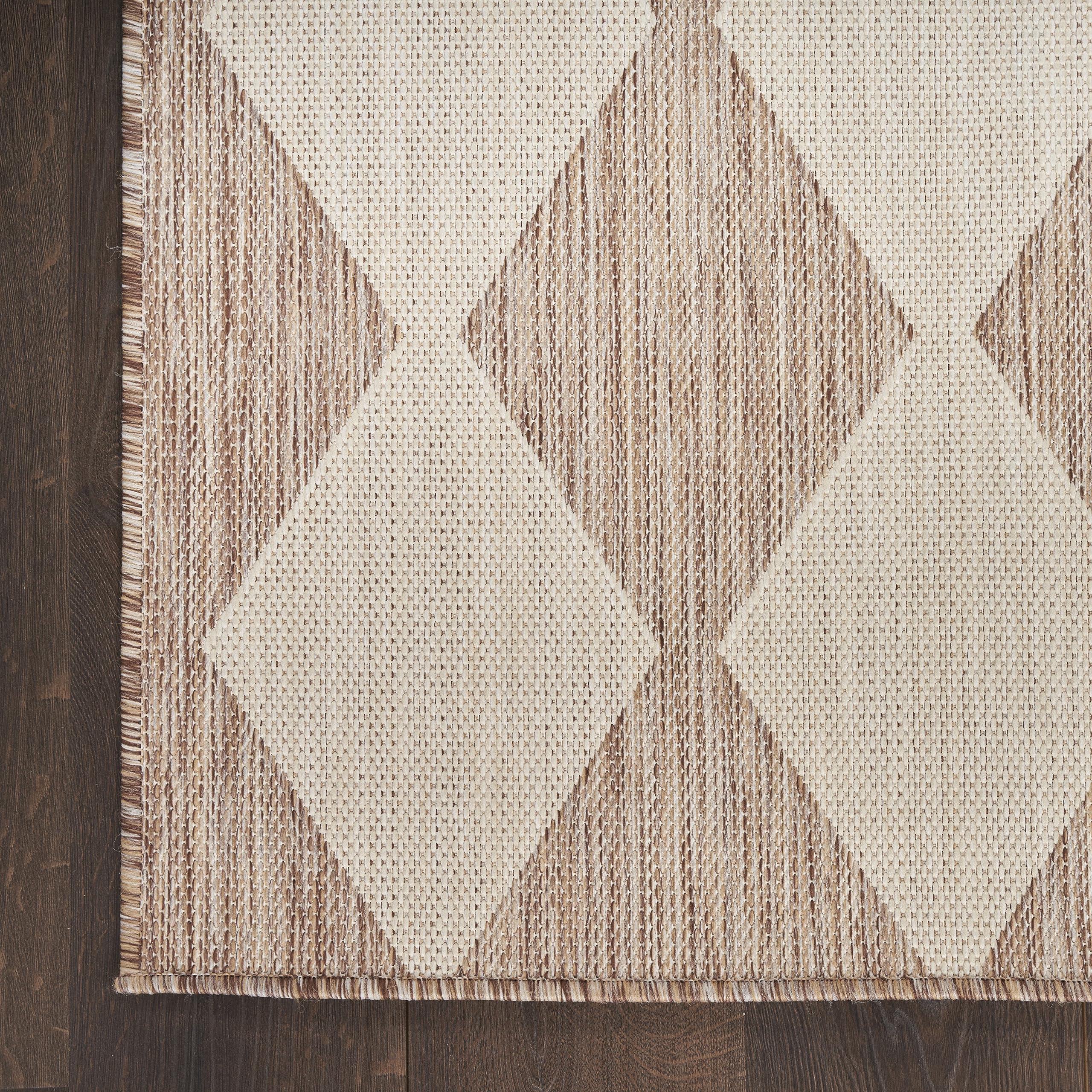 Nourison Positano 5' x 7' Indoor/Outdoor Area Rug - Beige, Easy to Clean, Non-Shedding for Bedroom, Living Room, Dining Room | Perfect for Backyard, Deck & Patio Use (5x7)