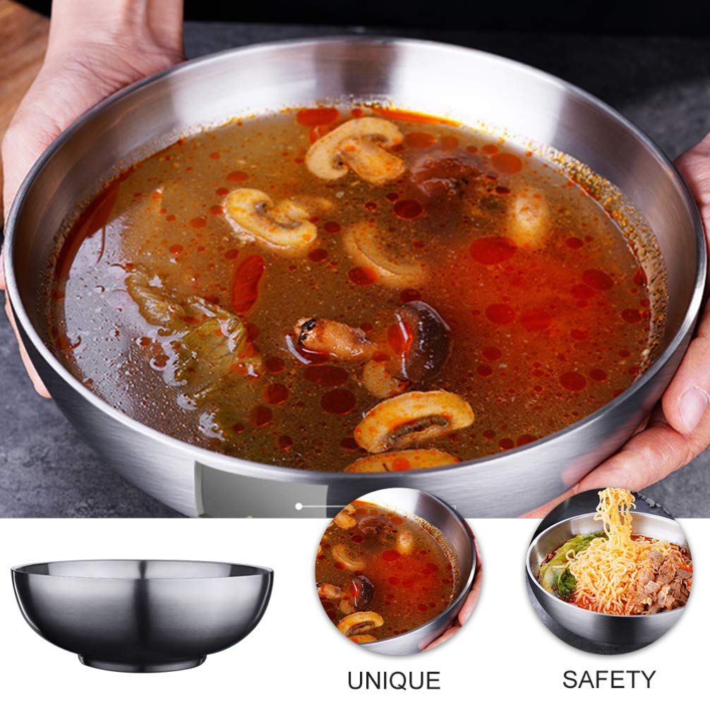 Stainless Steel Mixing Bowl 900ml - Insulated for Soup, Salad & Cereal - Kitchen & Serving Essential