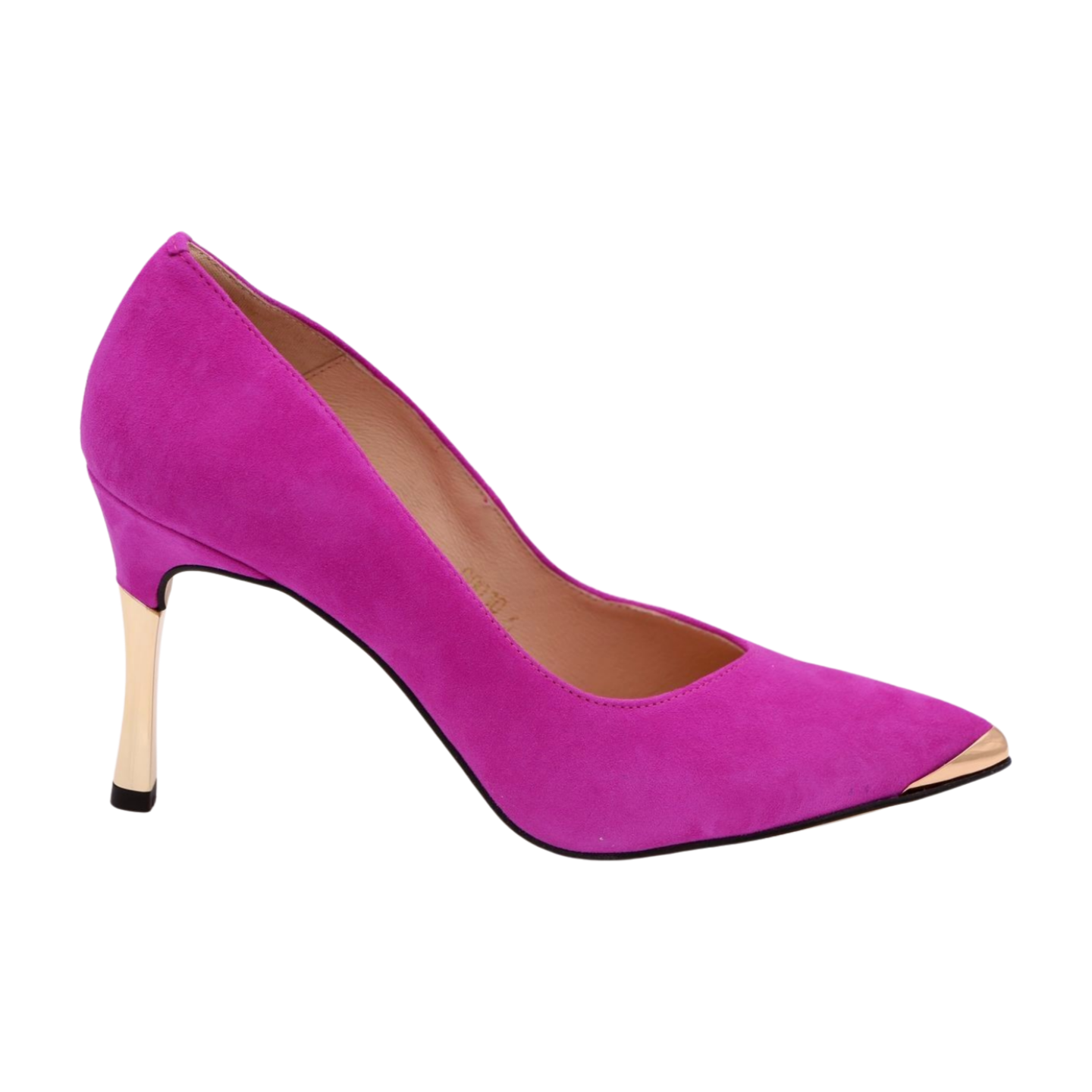 FABUCCI Women's Magenta Pink Stiletto Heels with Gold Tip - Elegant High Heel Shoes for Parties, Weddings & Special Occasions