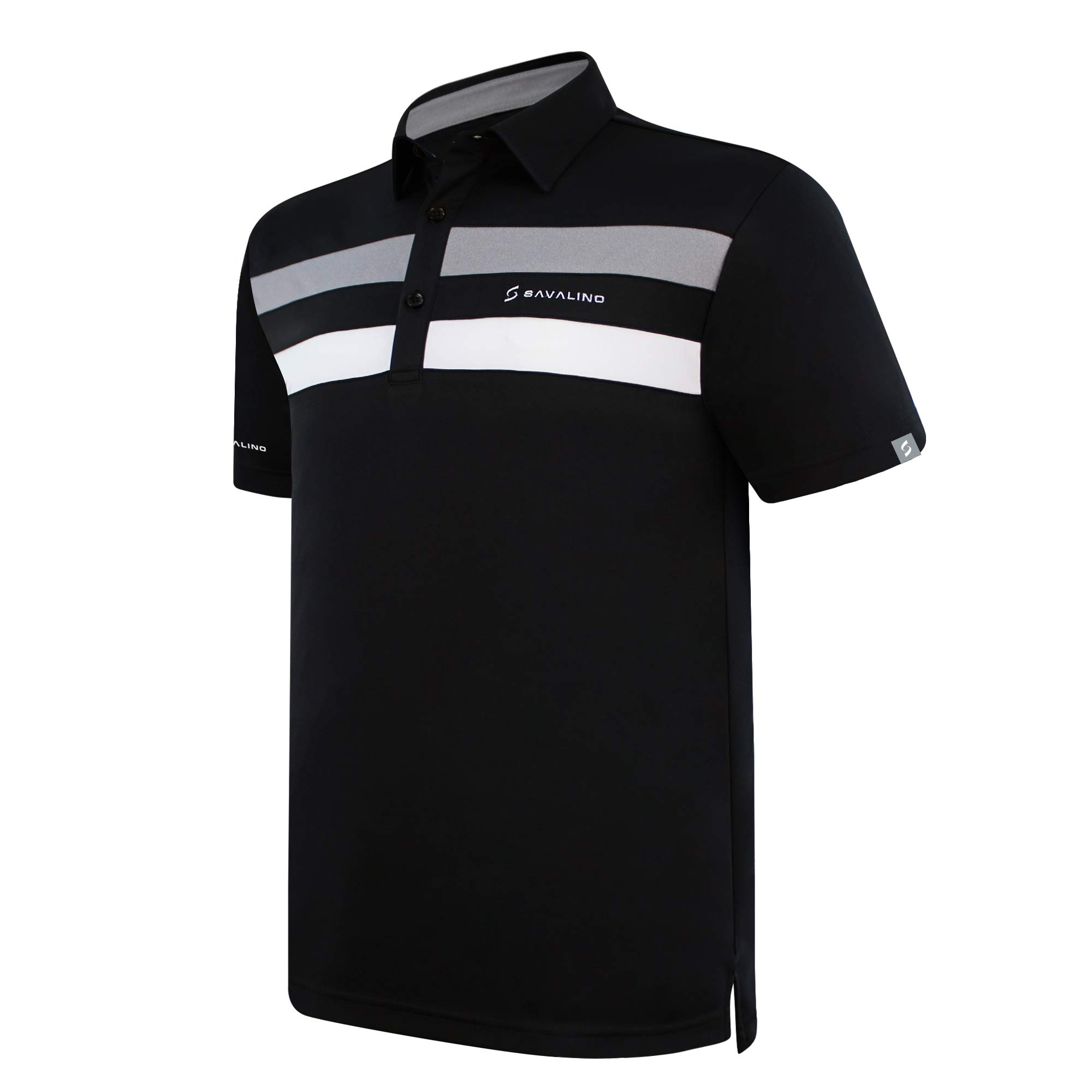 Men's Classic Button-Up Polo Shirts - Breathable & Sweat-Wicking Performance Shirts for Golf, Work & Casual Wear (S-5XL, Black)