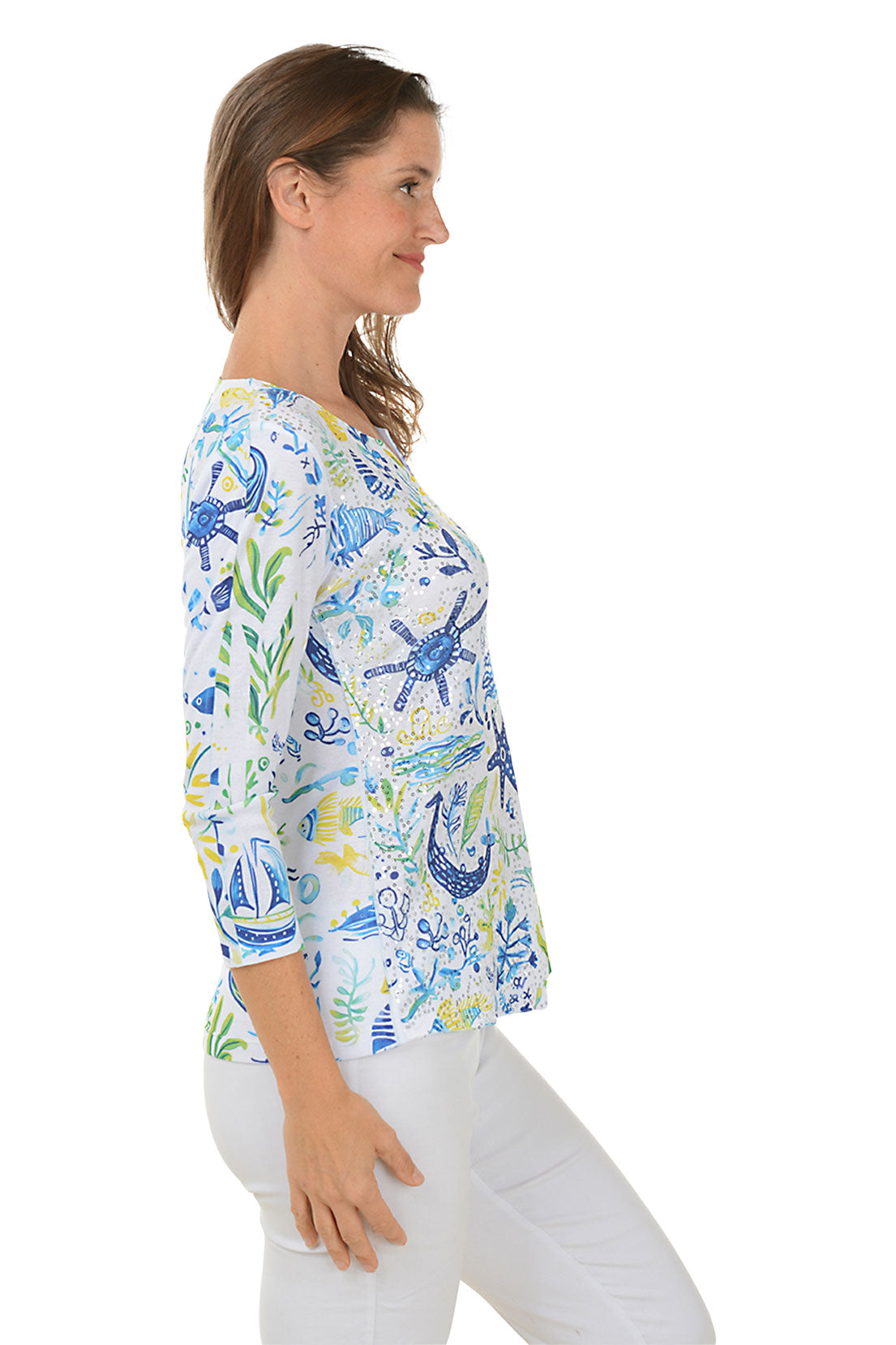 Petite Reef Sequined Surplice Knit Top for Women - Elegant Sequin Blouse for Party, Dinner & Night Out | Perfect for Date Night, Cocktail Events & Special Occasions