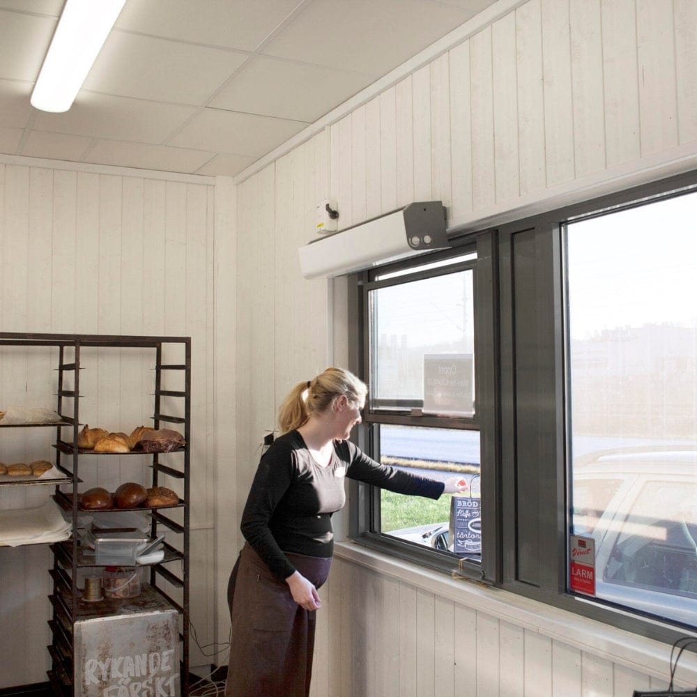Schwank Swift5 32 Inch Commercial Grade Wall Mounted Air Curtain - Energy Efficient Window Air Barrier for Restaurants, Retail Stores & Entrances