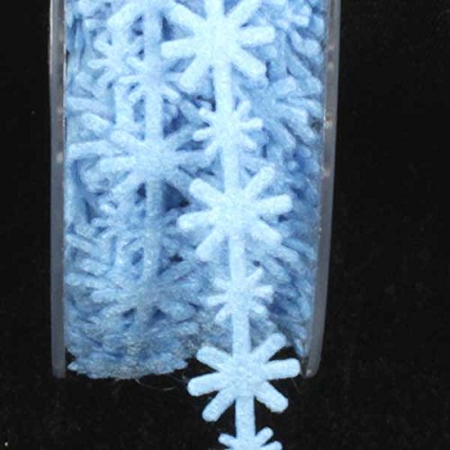 Light Blue Felt Starbursts Woven Craft Ribbon - 0.5 Inch x 22 Yards for DIY Scrapbooking, Gift Wrapping & Home Decor