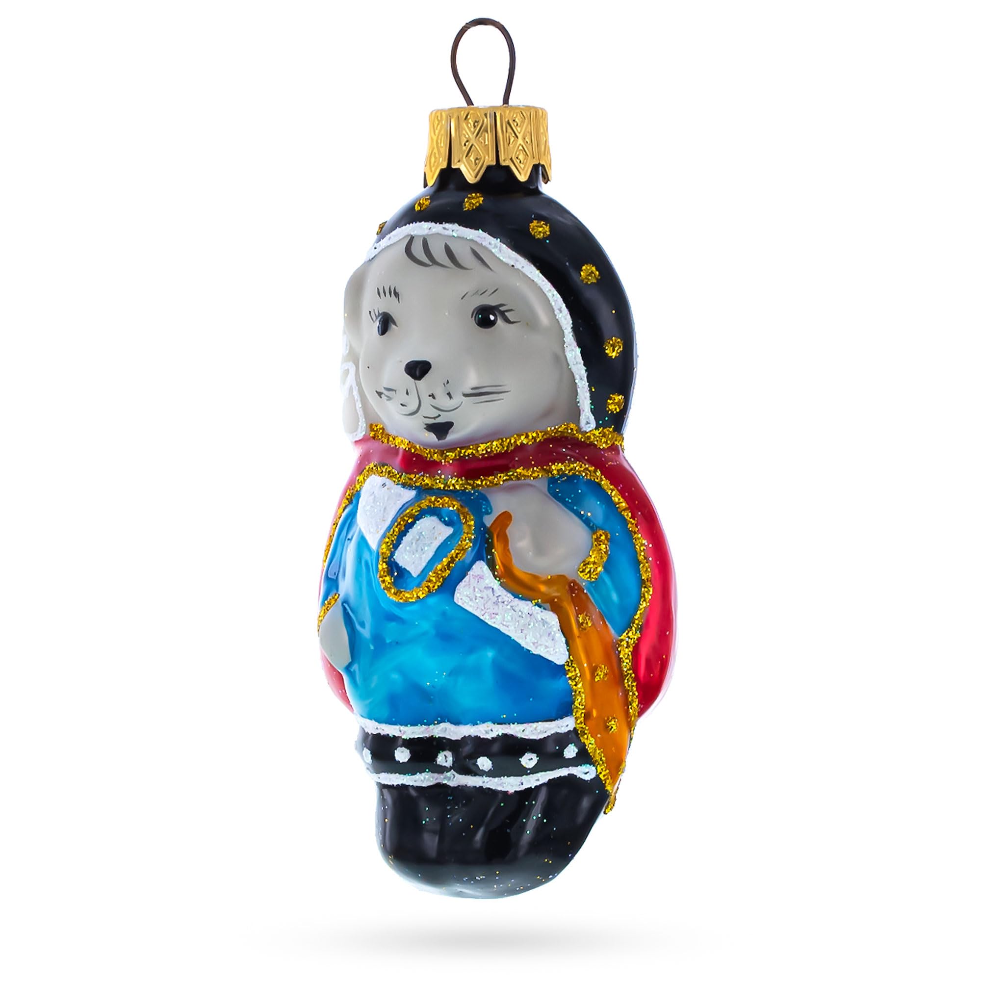 Mini Glass Christmas Ornament - Musketeer Mouse Design for Holiday Tree Decorations | Perfect for Xmas Gifts, Home Decor & Festive Party Decorations