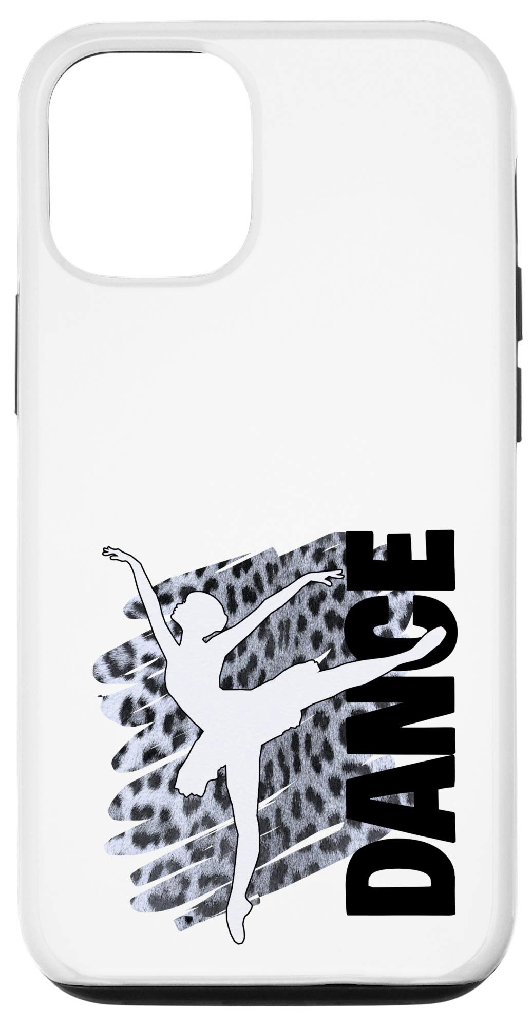 iPhone 12/12 Pro Case - Fashionable Leopard Print Ballerina Dancer Design for Women & Moms | Trendy Black & White Phone Cover for Daily Use, Work & Social Events