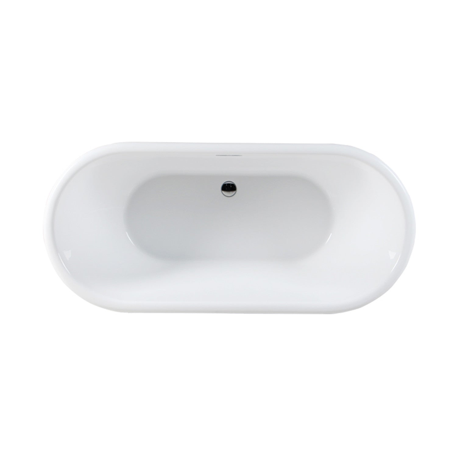 Aqua Eden 71-Inch Acrylic Oval Double-Ended Freestanding Bathtub - Glossy White Pedestal Soaking Tub with Drain (No Faucet Holes) | Luxury Bathroom Centerpiece for Spa-Like Relaxation & Modern Home Decor