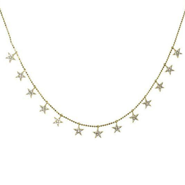 Sparkling Pave Star Necklace for Women - Dainty Gold Layered Chain Jewelry Gift for Her - Perfect for Valentine's Day, Anniversary & Party Wear