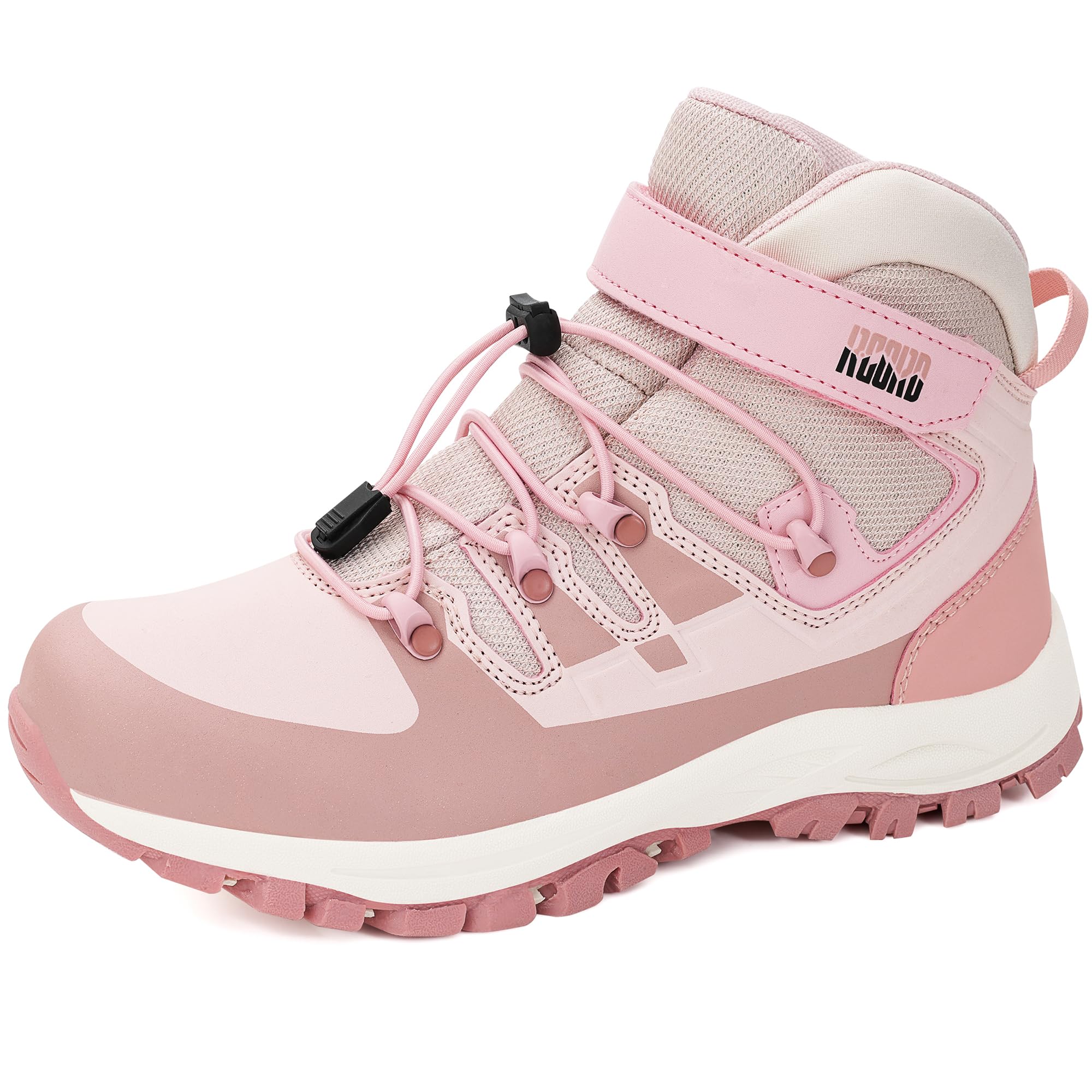 **Waterproof Kids Hiking Boots for Girls - Durable TPR Traction & Anti-Skid Soles - Drawstring Closure for Secure Fit - Perfect for Outdoor Adventures, Trail Hiking & Camping**