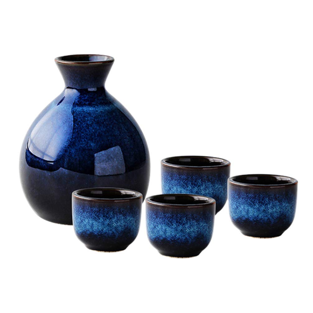 Premium Japanese Ceramic Sake Set - Traditional Sake Cups & Decanter for Authentic Sake Experience - Perfect Gift for Sake Lovers - Ideal for Home Dining, Japanese Restaurants & Tea Ceremonies