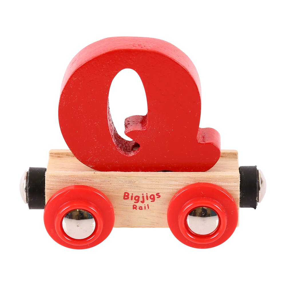 Bigjigs Toys Wooden Train Set - Q Carriage for Kids | Perfect for Imaginative Play & Train Track Layouts
