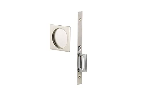 Emtek Square Pocket Door Mortise Lock - Dummy Function, Oil Rubbed Bronze Finish for Interior Sliding Doors & Closet Systems