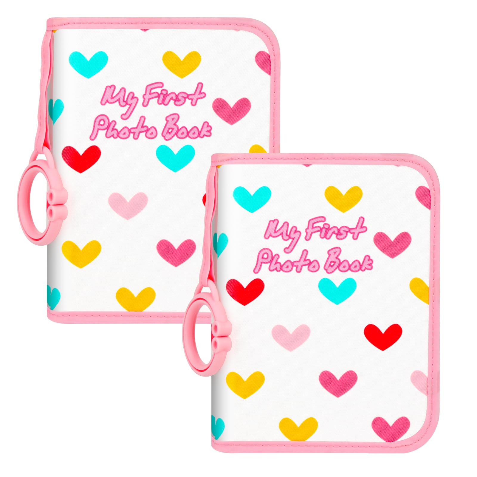 My First Baby Photo Album - Holds 21 4x6 Photos | Soft Cover No Hard Edges | Perfect Baby Shower Gift for Newborns & Toddlers | Pink (2-Pack) | Great for Preserving Family Memories & Milestones