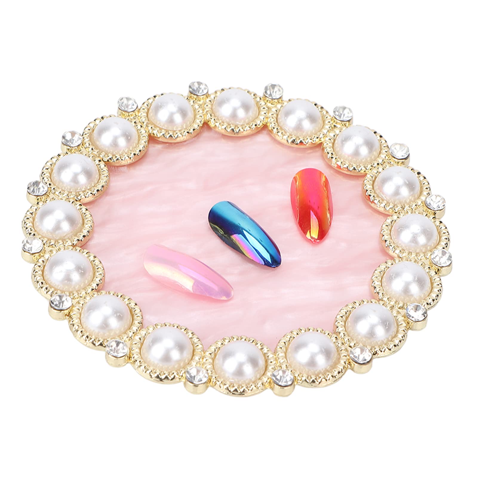 Resin Nail Art Display Plate - Golden Foundation Nail Holder for Nail Salon & Home Use | Perfect for Nail Art Practice, Salon Displays & DIY Manicures