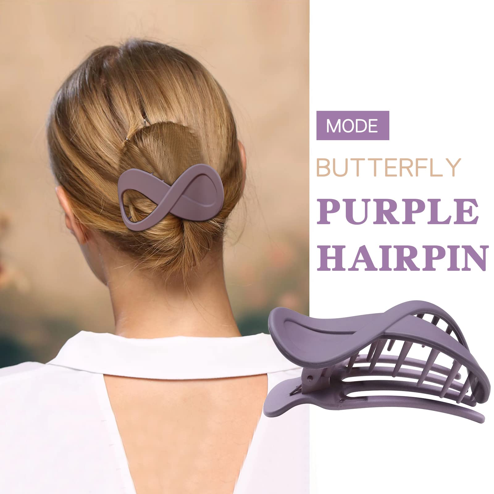 Kavya 4-Piece Non-Slip Hair Claw Clips for Women & Girls - Large Black Hair Clips for Thick Hair - Perfect for Updos, Ponytails & Everyday Styling