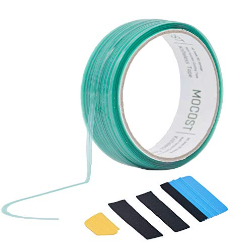 MOCOST No-Knife Cutting Tape for Vinyl Wraps - 50m/164ft Precision Edge Detailer Tape with Finish Line Design (Includes Toolkit) - Perfect for Car, Boat & Motorcycle Vinyl Wrapping Projects