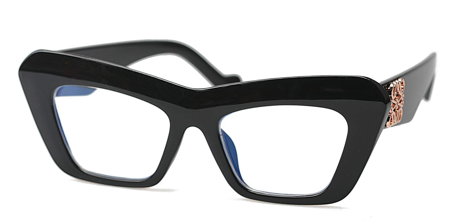 SOOLALA Women's Blue Light Blocking Glasses for Computer & Reading - Stylish Cat Eye Frame for Office, Gaming & Screen Time Protection
