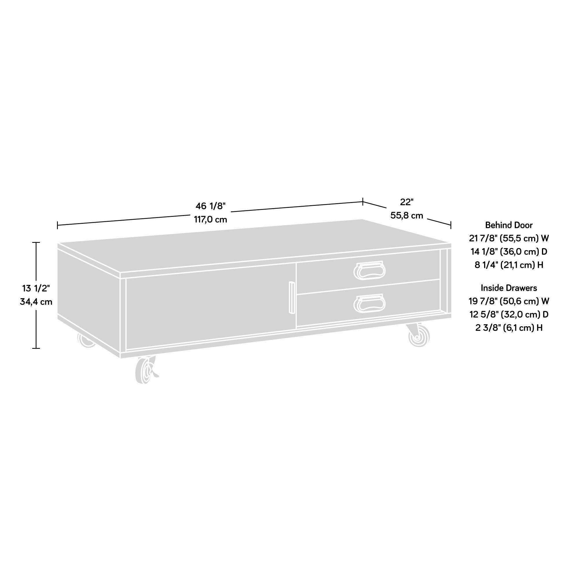 Sauder Boulevard Café Coffee Table - Black Finish for Living Room, Lounge & Home Decor | Modern Side Table with Storage Shelf