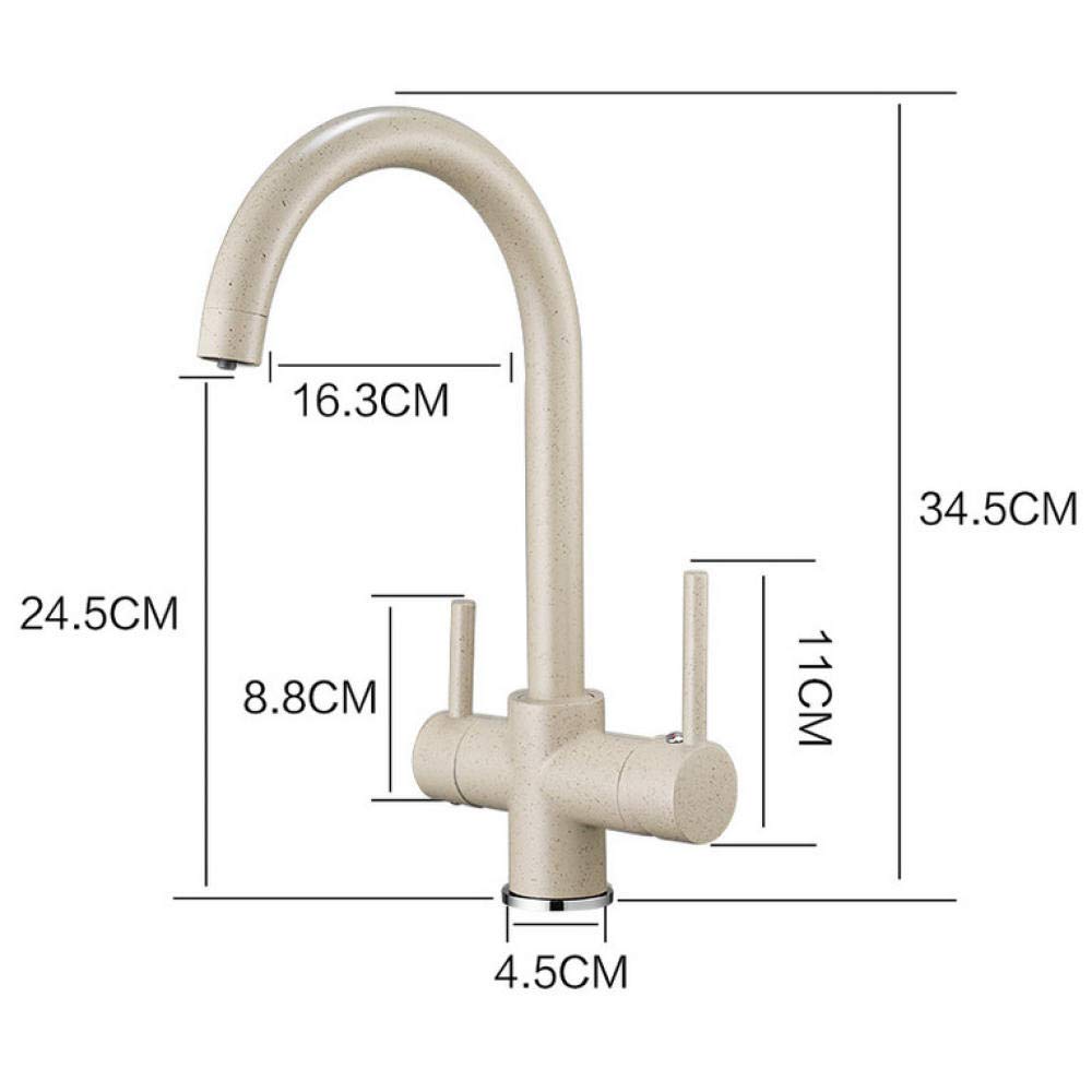 3-Way Kitchen Faucet with Filtered Drinking Water - Hot & Cold Mixer Tap for Modern Home Kitchen Sink - Perfect for Cooking, Washing Dishes, and Instant Filtered Water Access