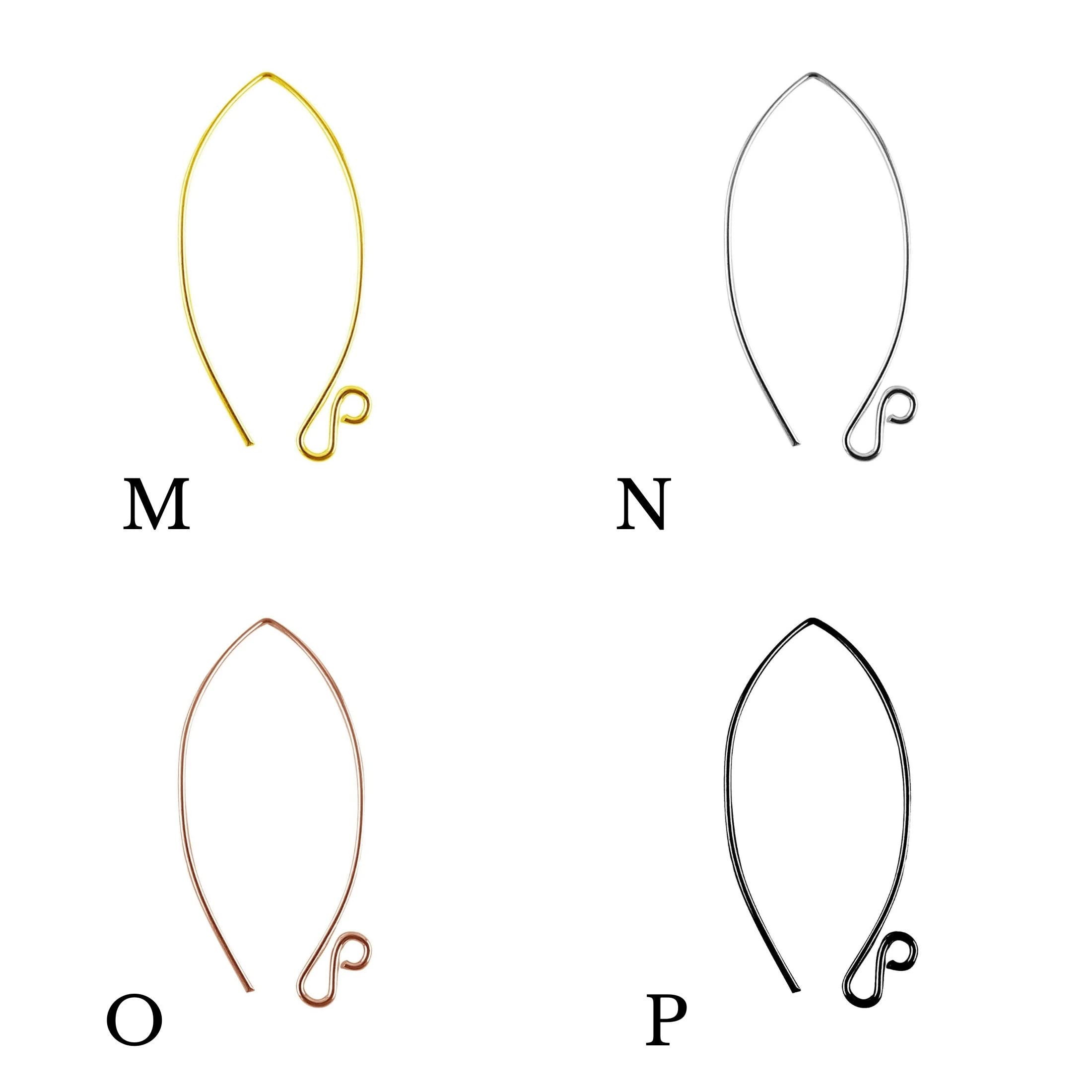 Elegant Marquise Shape Rose Gold Ear Wires - 20 Gauge, 30mm for Handmade Jewelry Making & DIY Earring Design - Perfect for Dangling Earrings, Hook Wires, and Craft Projects
