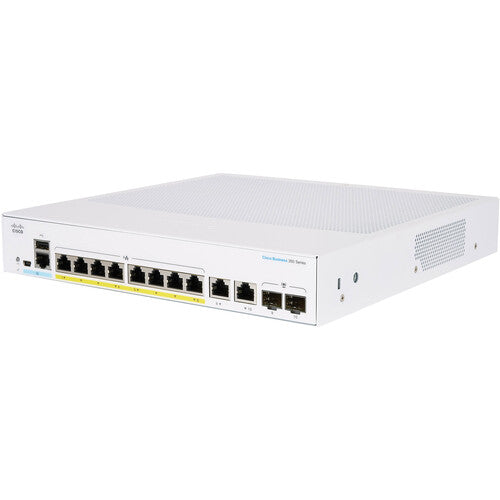 Cisco CBS350 8FP 2G 8-Port Gigabit PoE+ Managed Switch with SFP+ (120W) - Ideal for Small Business Networks, IP Camera Systems & VoIP Phone Setups