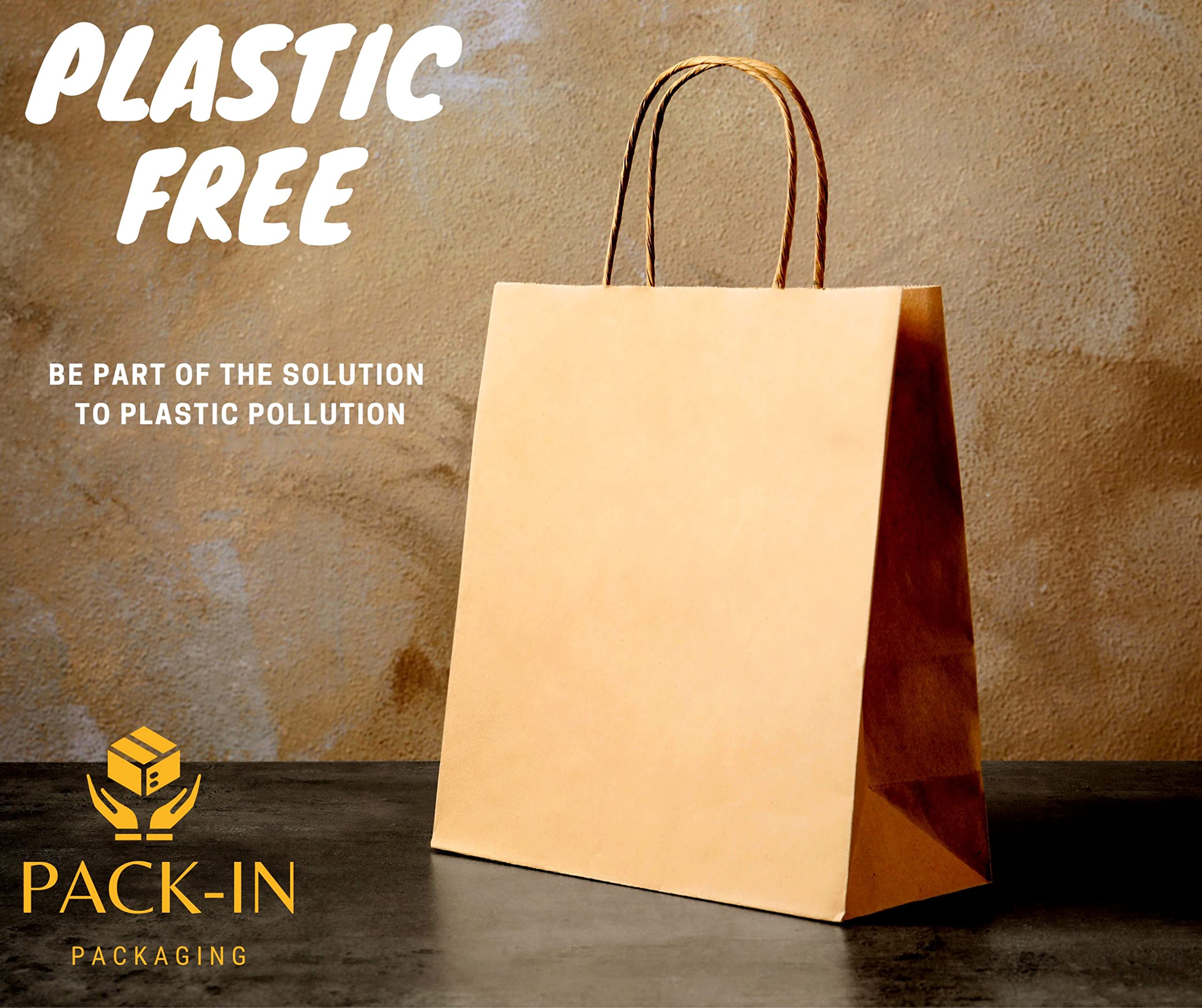 Eco-Friendly Kraft Paper Bags with Handles - 14×4×11 Inches (20 Pack) | 150 GSM Thick Recycled Brown Paper Bags for Gift Wrapping, Shopping, Retail & Party Supplies | Sustainable Packaging for Stores, Weddings & Events